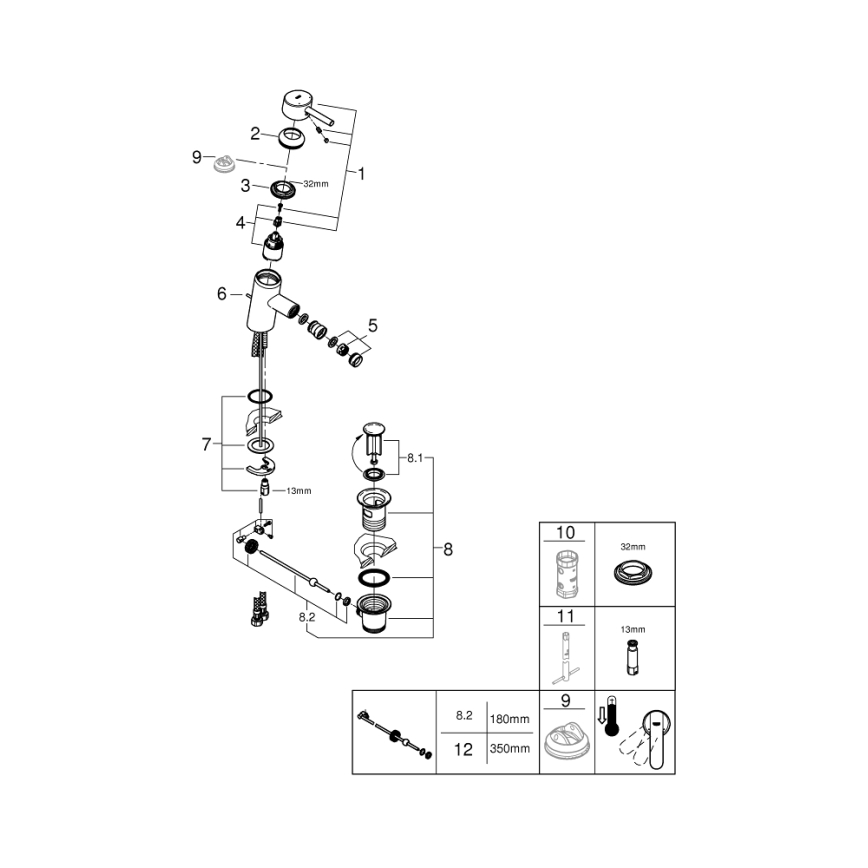 GROHE 32558000 - Bidetarmatur FEEL DN 15, glänzender Chrom