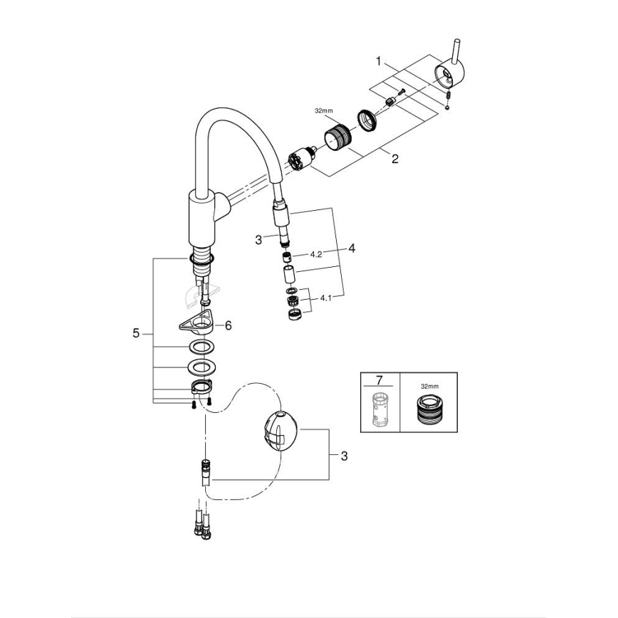 GROHE 32663003 - Küchenarmatur CONCETTO 360 mm, Hochglanz-Chrom