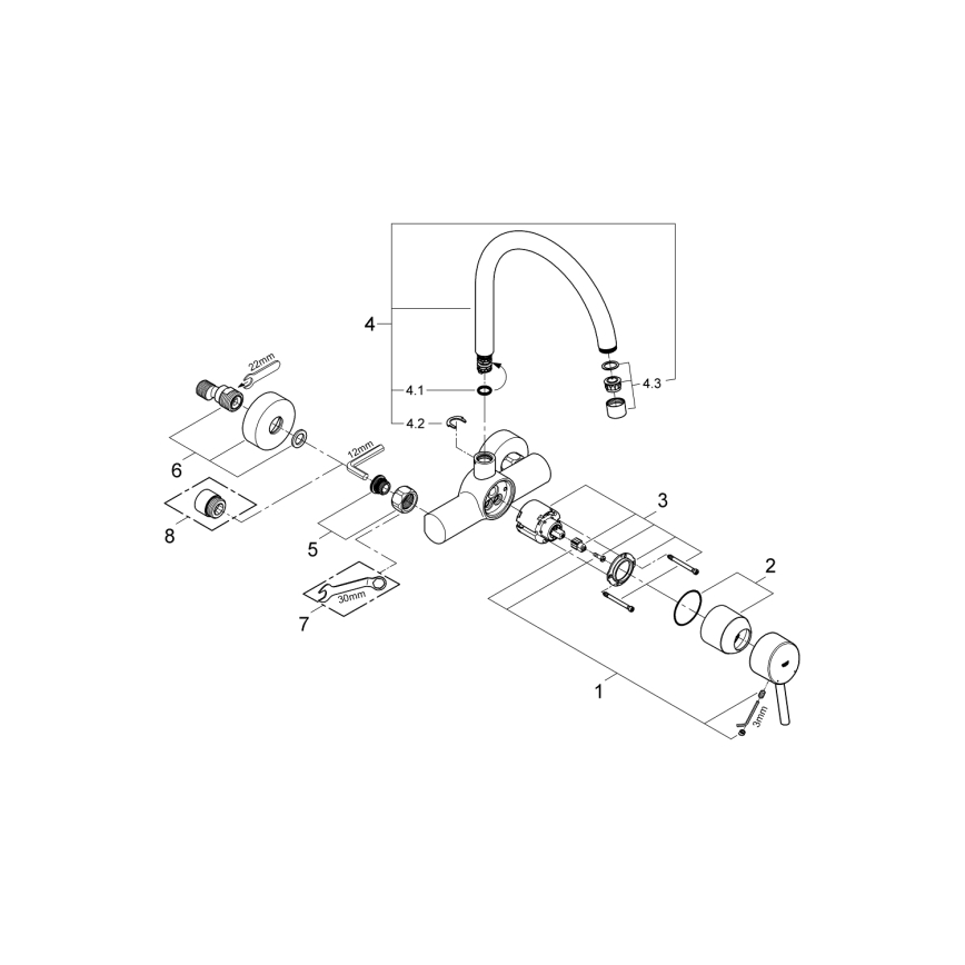 GROHE 32667001 - Küchenarmatur CONCETTO 280 mm, glänzender Chrom