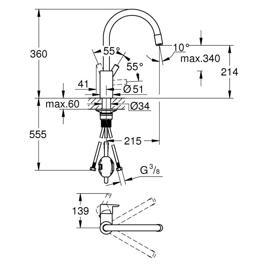 GROHE 32671002 - Spültischarmatur FEEL in glänzendem Chrom