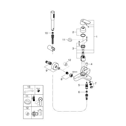 GROHE 32832000 - Badewannenarmatur EUROSMART COSMOPOLITAN