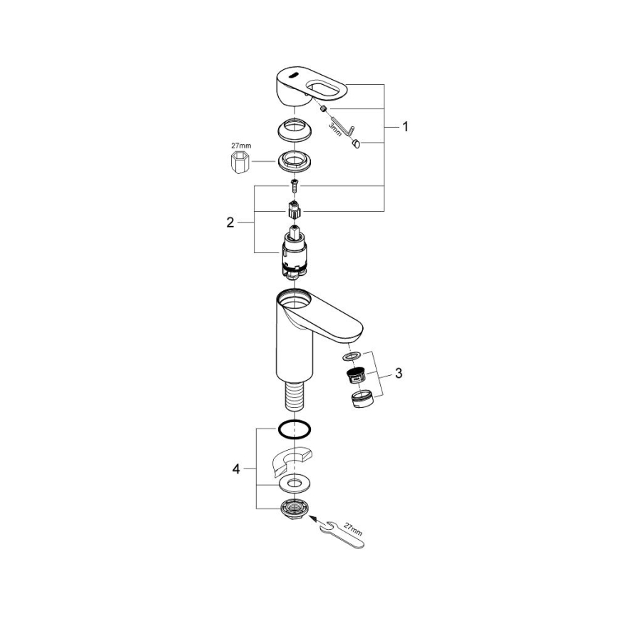 GROHE 32857000 - Standventil BAULOOP DN 15 Hochglanz-Chrom