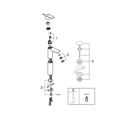 GROHE 32860001 - Waschtischarmatur BAUEDGE 304 mm glänzender Chrom