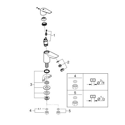 GROHE 32861001 – BAUEDGE Standventil, 131 mm, glänzender Chrom