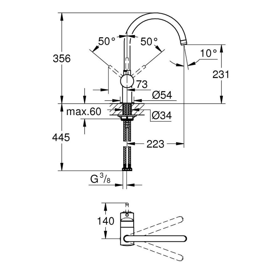 GROHE 32917KS0 - Küchenarmatur A DN 15 schwarz