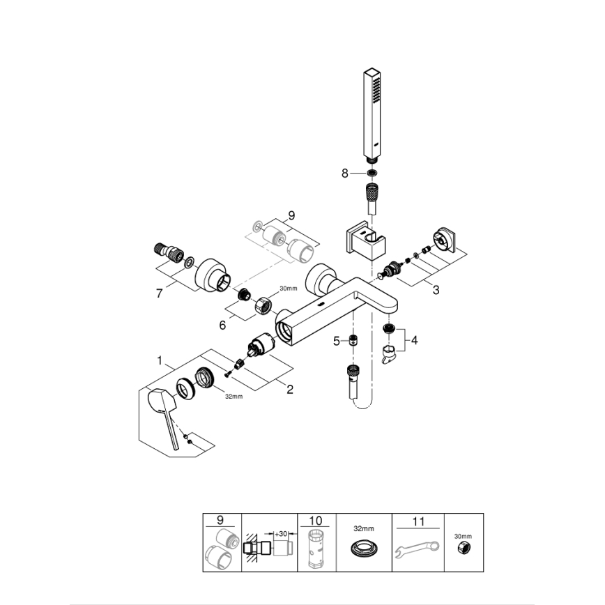 GROHE 33547003 - Badewannenarmatur PLUS, glänzender Chrom