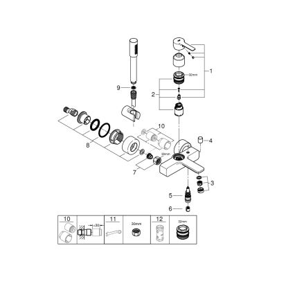GROHE 33850001 - Badewannenarmatur LINEARE DN 15, glänzender Chrom