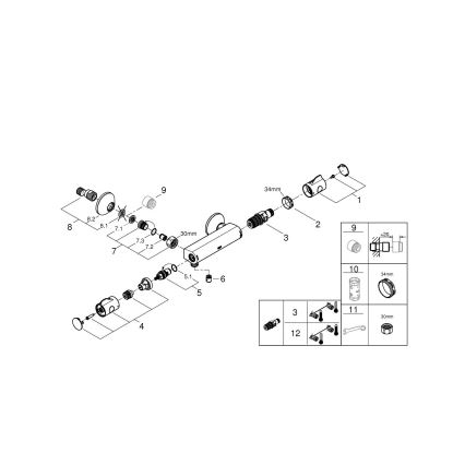 GROHE 34558000 - Thermostat-Duscharmatur GROHTHERM 800 DN 15 glänzender Chrom