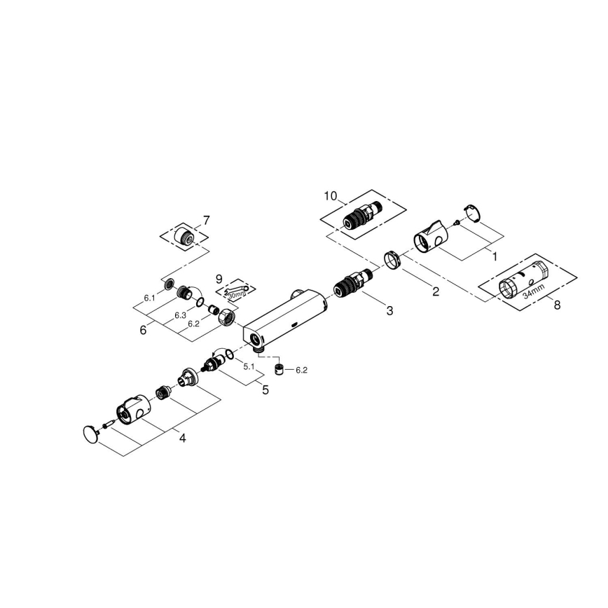GROHE 34561000 - Thermostat-Duscharmatur DN 15, glänzender Chrom