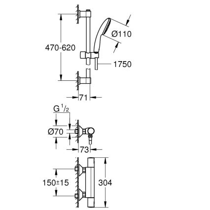 GROHE 34597001 - Thermostat-Duscharmatur PRECISION START DN 15 Chrom