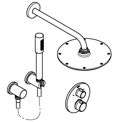 GROHE 34732000 - Duschset GROHTHERM RAINSHOWER COSMOPOLITAN 210 286 mm Chrom