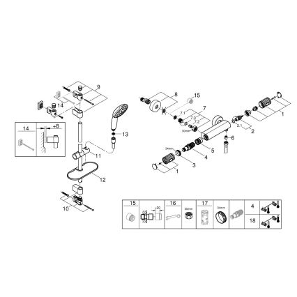 GROHE 34791001 - Thermostat-Duschgarnitur PRECISION FEEL 600 mm Chrom
