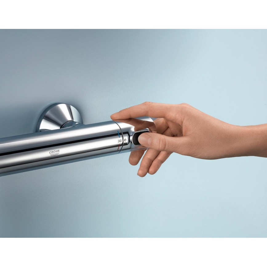 GROHE 34800001 - Duschgarnitur mit Thermostatarmatur PRECISION FLOW 600 mm Hochglanz-Chrom