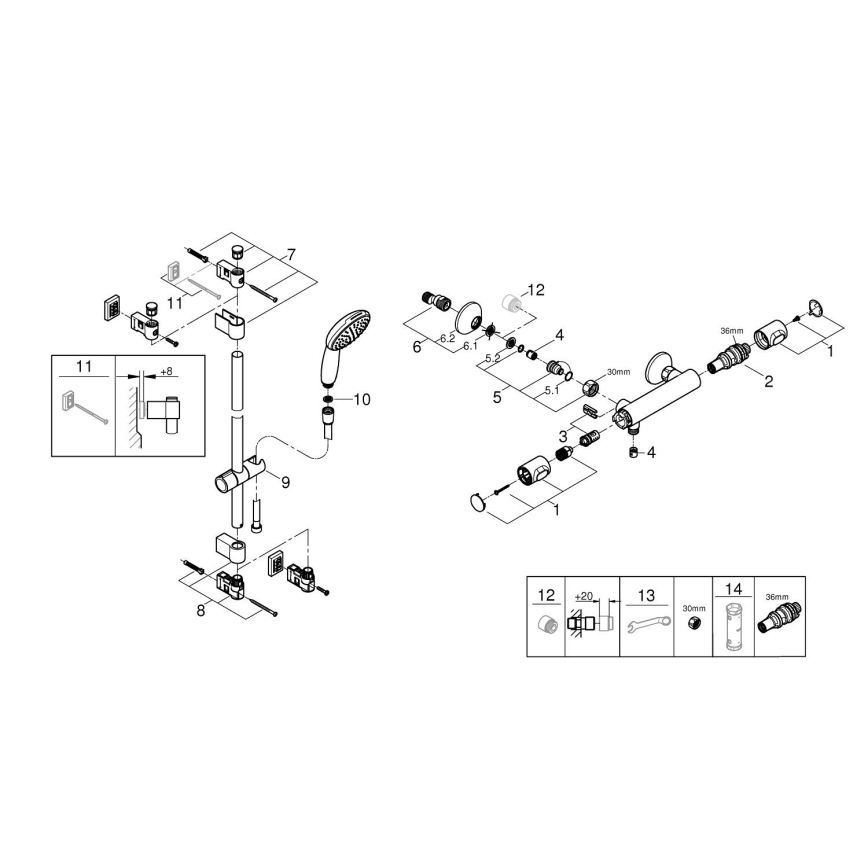 GROHE 34805001 - Thermostat-Duscharmatur PRECISION FLOW DN 15 Chrom