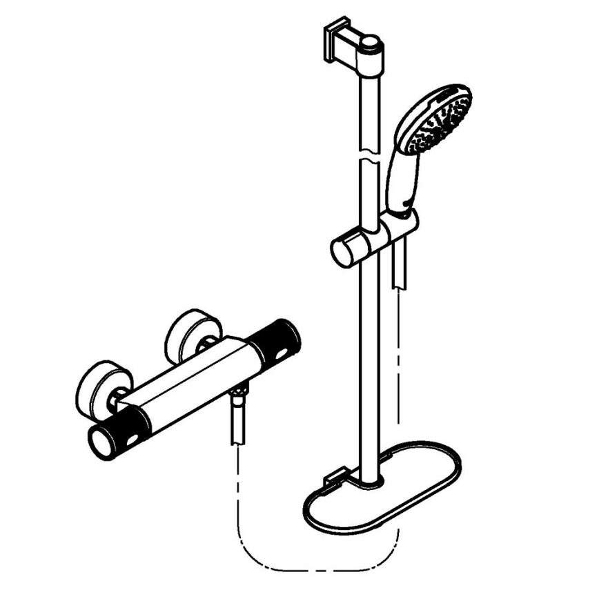 GROHE 34853001 - Duschset mit Thermostat-Armatur PRECISION FEEL+ 90 cm, glänzender Chrom