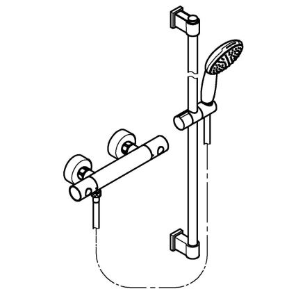 GROHE 34857000 - Duschgarnitur mit Thermostatarmatur PRECISION GET 12” glänzender Chrom