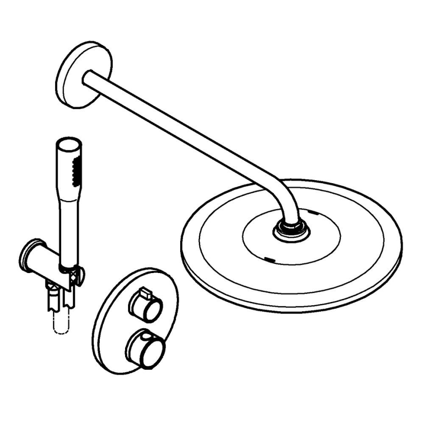 GROHE 34880000 - Duschgarnitur mit Unterputz-Armatur GROHTHERM SMARTCONTROL glänzender Chrom