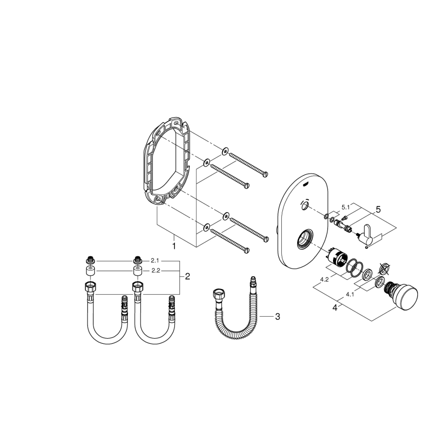 GROHE 36321000 - Selbstschließende Duscharmatur EUROSMART COSMOPOLITAN T, Chrom