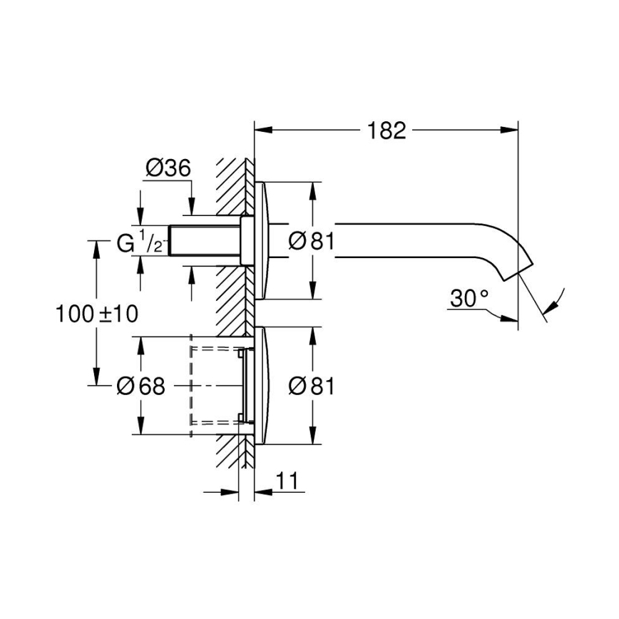 GROHE 36447000 - Infrarot-Elektronikarmatur ESSENCE E 182 mm, glänzender Chrom
