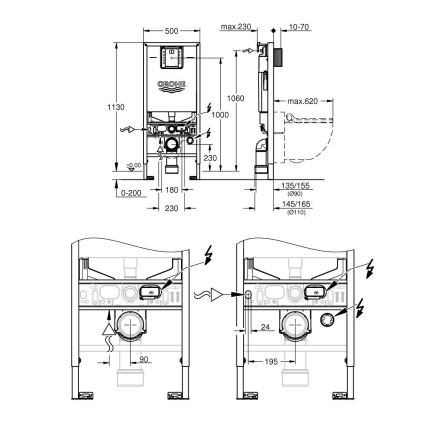 GROHE 36509SH0 - Dusch-WC Sensia 4-in-1-Set RAPID SLX 1,13 m