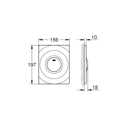 GROHE 37063000 - Betätigungsplatte SURF 156 × 197 mm, polierter Chrom