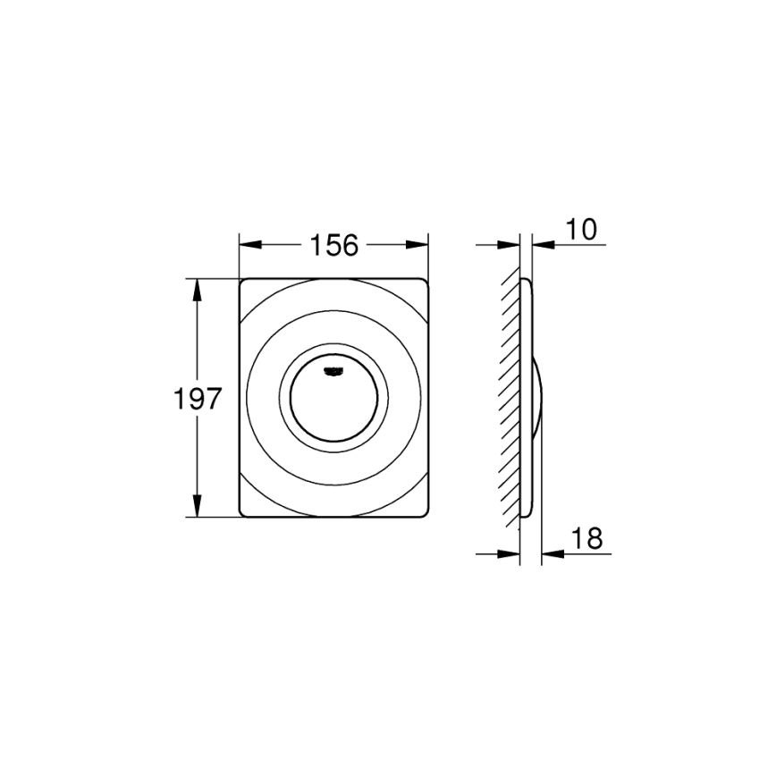 GROHE 37063SH0 - Betätigungsplatte SURF 156 × 197 mm weiß