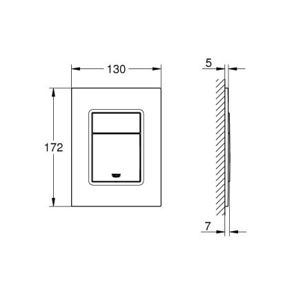 GROHE 37535GL0 - Betätigungsplatte SKATE COSMOPOLITAN S 130 × 172 mm gold
