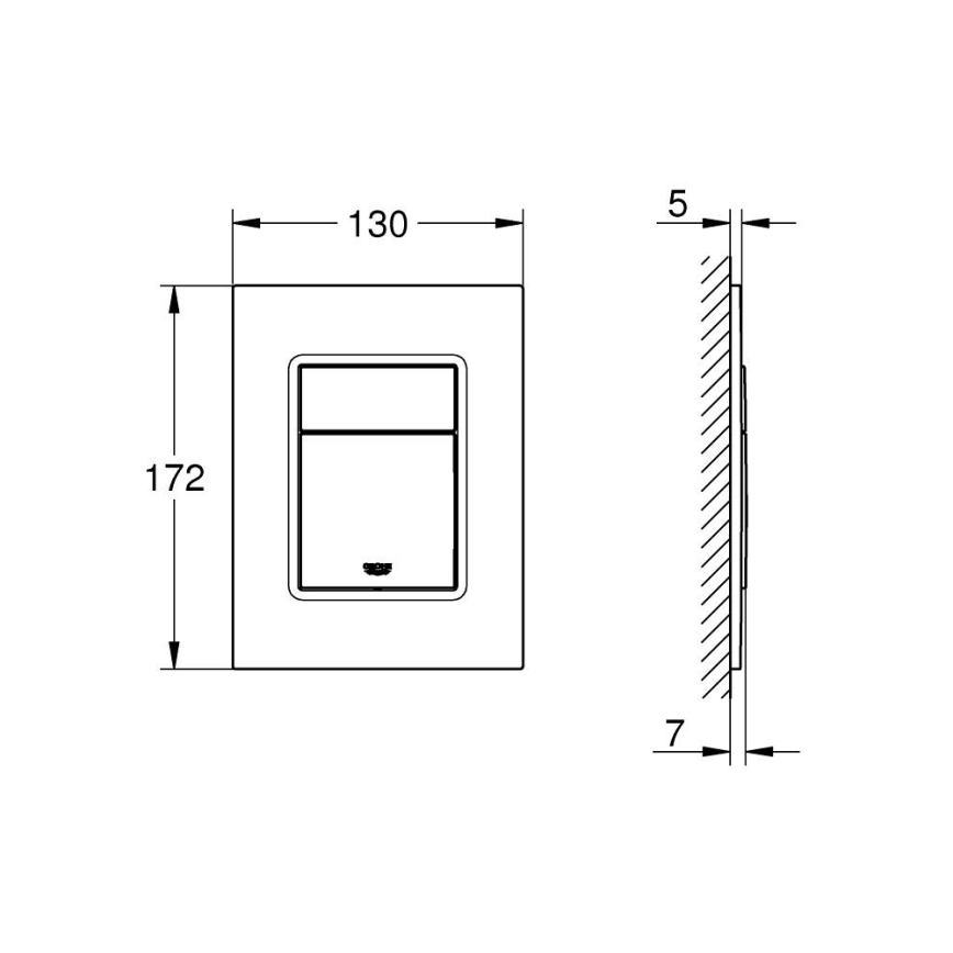 GROHE 37535GL0 - Betätigungsplatte SKATE COSMOPOLITAN S 130 × 172 mm gold