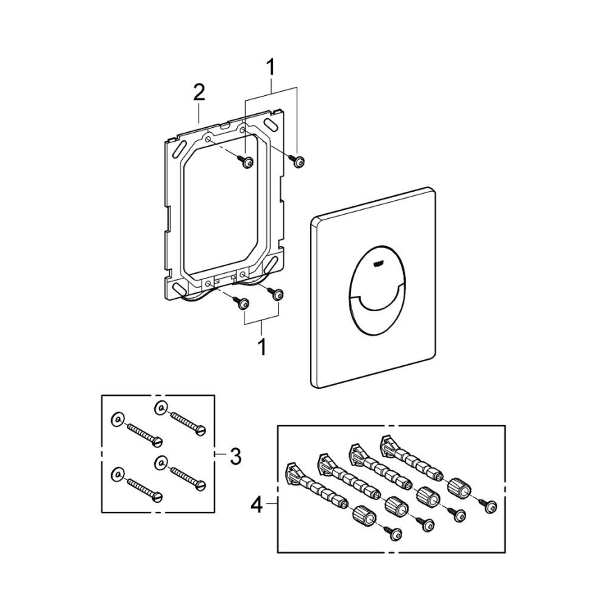 GROHE 38505000 - Betätigungsplatte SKATE AIR 156 × 197 mm Hochglanz-Chrom