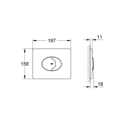 GROHE 38506SH0 - Betätigungsplatte SKATE AIR 156 × 197 mm, weiß