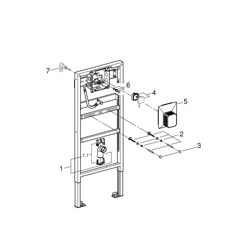 GROHE 38786001 - Urinal-Modul RAPID SL für 1,13 m und 1,30 m