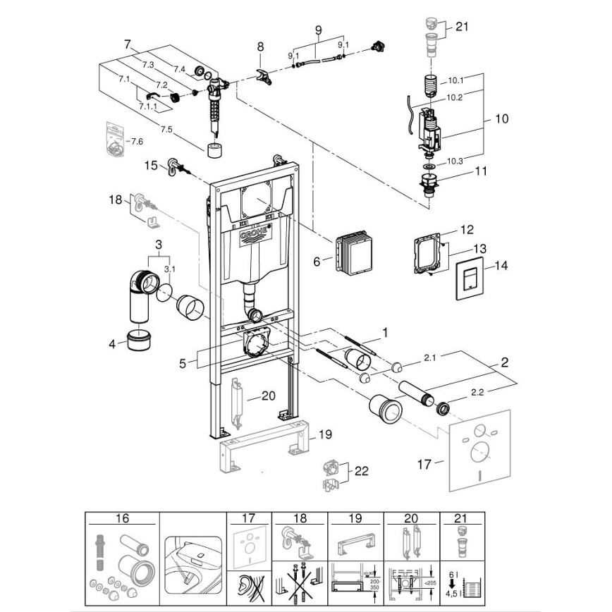 GROHE 388112430 - 3-in-1-Set WC SOLIDO 1,13 m matt-chrom