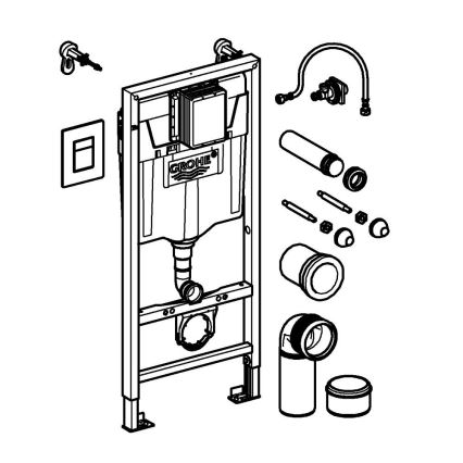 GROHE 388112430 - 3-in-1-Set WC SOLIDO 1,13 m matt-chrom