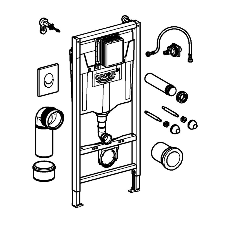 GROHE 38839000 - 3-in-1-Set WC RAPID SL 1,13 m