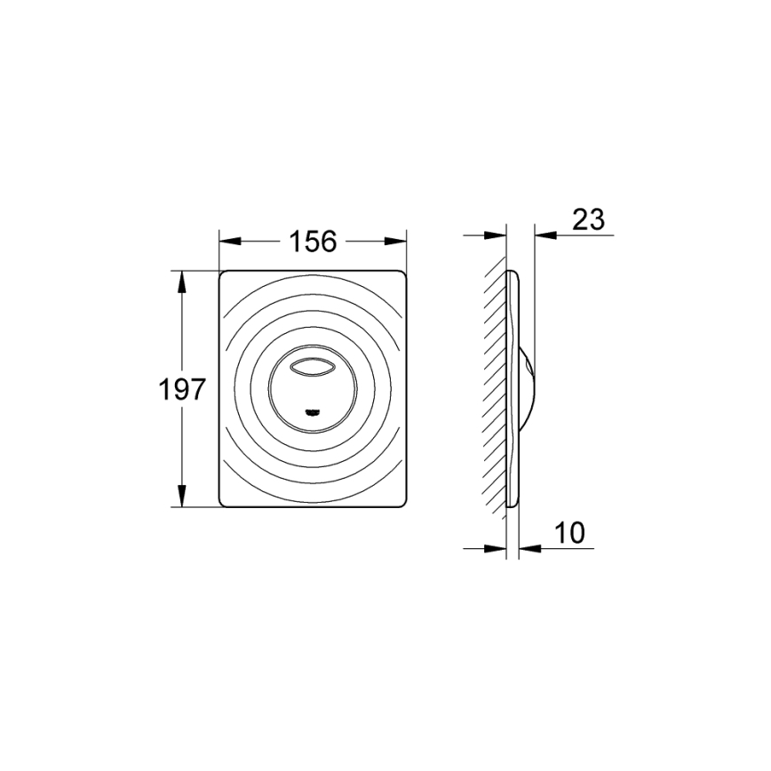 GROHE 38861000 - Betätigungsplatte SURF 156 × 197 mm glänzender Chrom