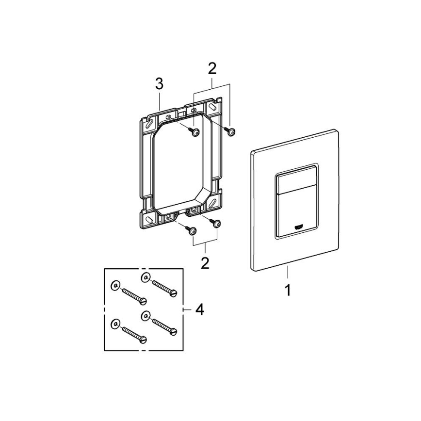 GROHE 38966KF0 - Betätigungsplatte EVEN 156 × 197 mm, schwarz