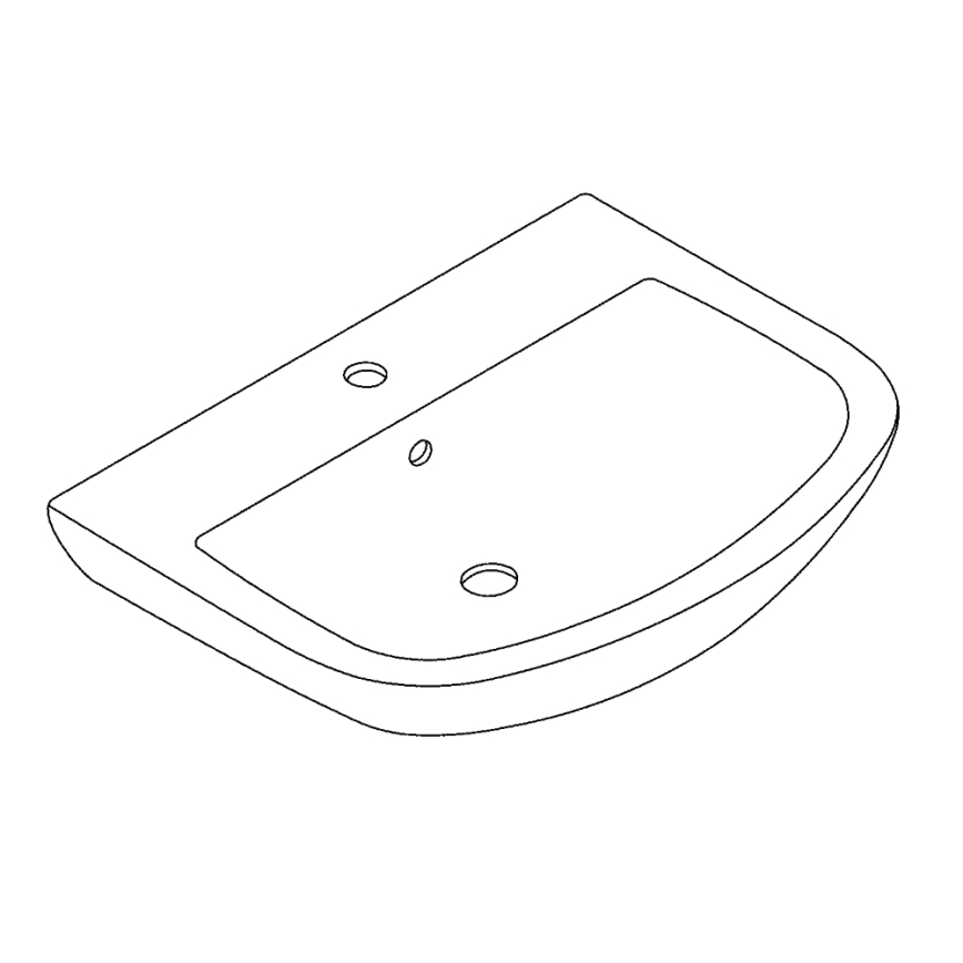 GROHE 39420000 - Wandhängendes Waschbecken BAU CERAMIC 646 × 468 mm Keramik/weiß