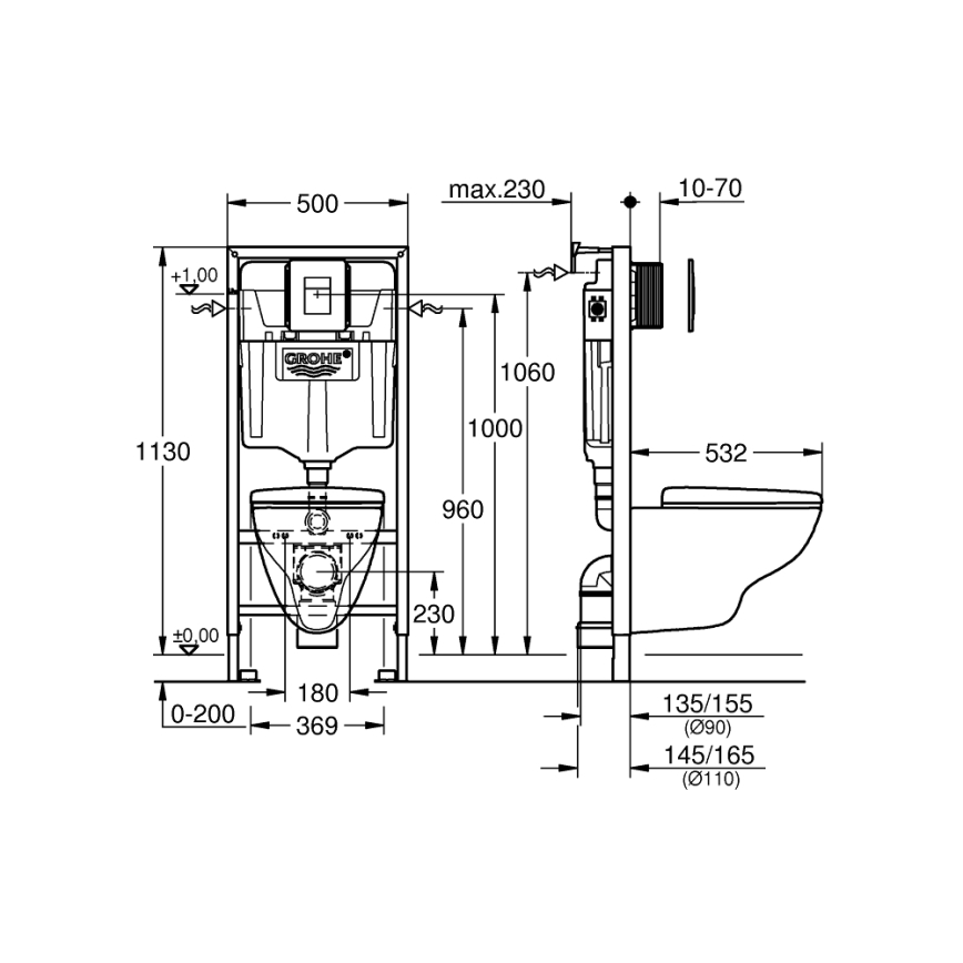 GROHE 39467000 - WC-Set SOLIDO 1,13 m Keramik/Weiß