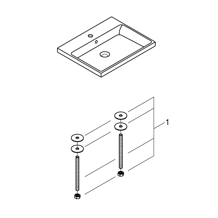 GROHE 3947900H - Waschbecken CUBE CERAMIC 600 × 490 mm Keramik/weiß