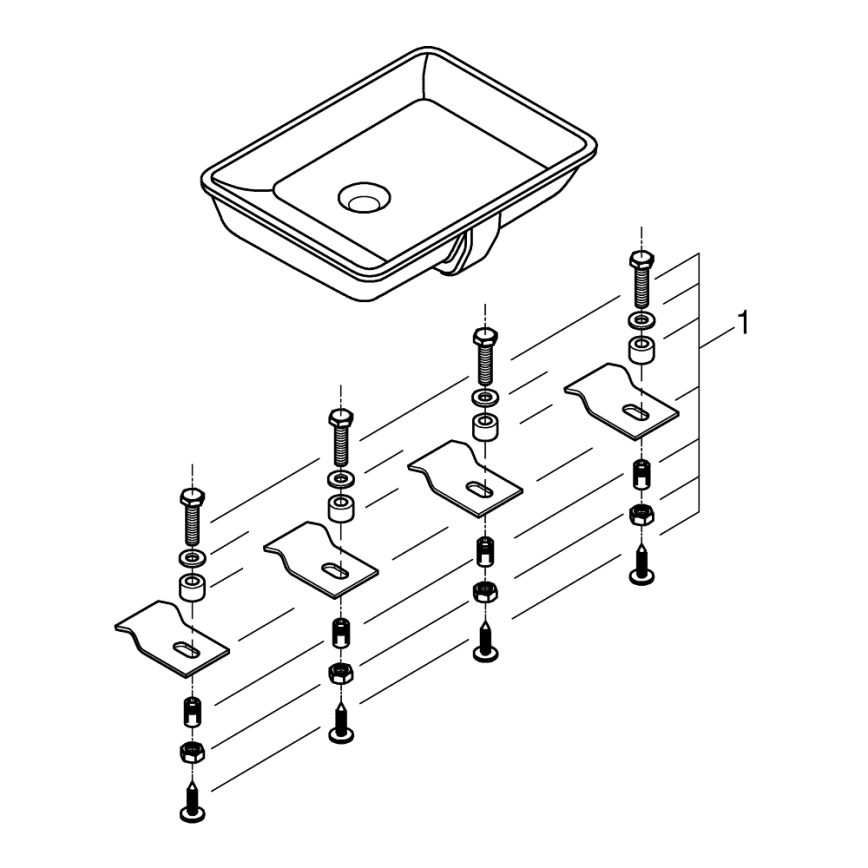GROHE 3948000H - Waschbecken CUBE CERAMIC 492 × 370 mm Keramik/weiß