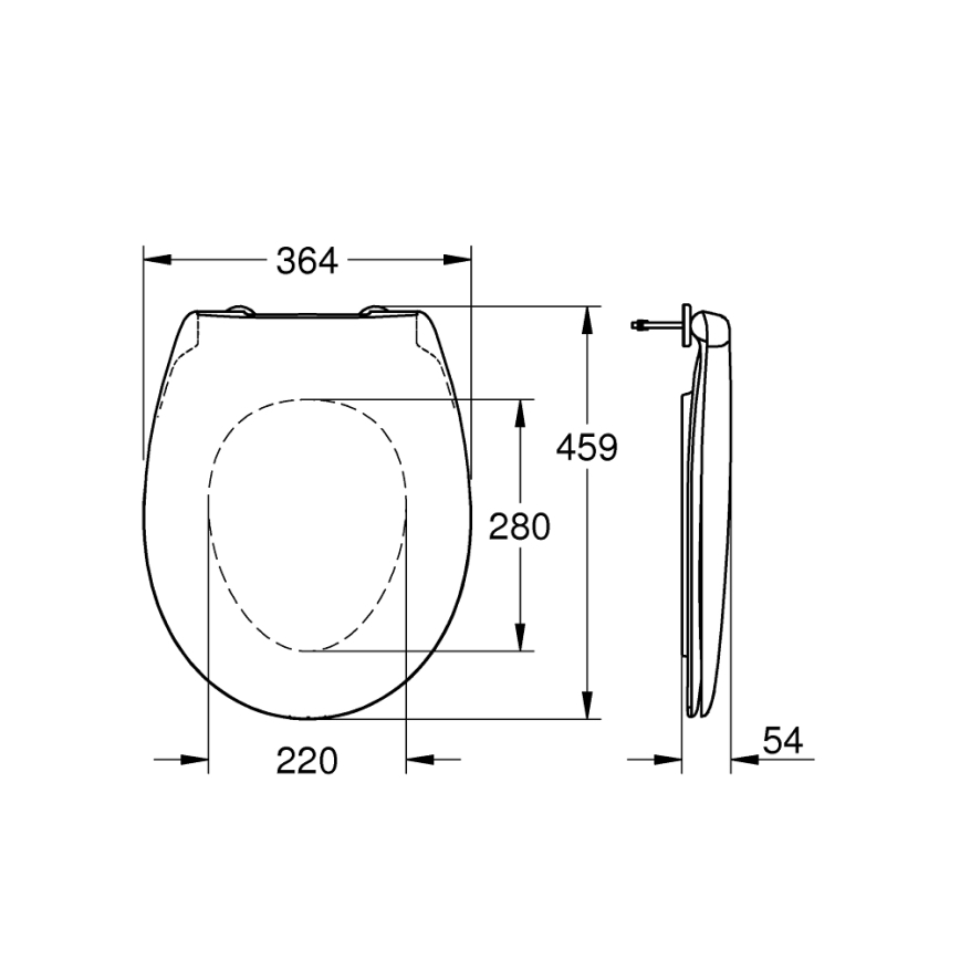 GROHE 39492000 - WC-Sitz BAU CERAMIC Duroplast weiß