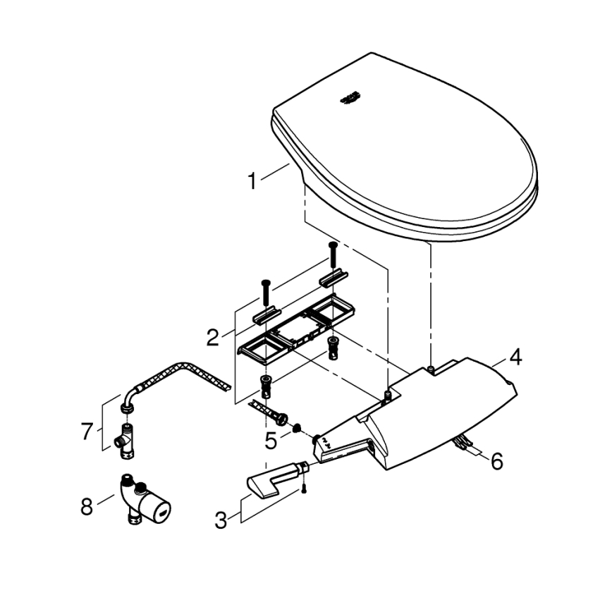 GROHE 39648SH0 - Manueller Bidet-Sitz BAU CERAMIC Duroweiß