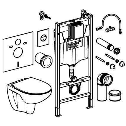 GROHE 39900000 - SOLIDO 6-in-1-Set, 1,13 m, Keramik/Weiß