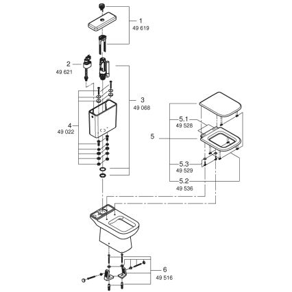 GROHE 39951000 - WC-Kombi START EDGE 384 × 668 mm Keramik/weiß