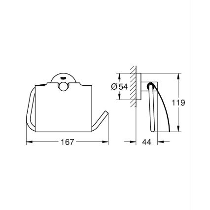 GROHE 40367001 - Toilettenpapierhalter ESSENTIALS 167 x 119 mm, glänzender Chrom