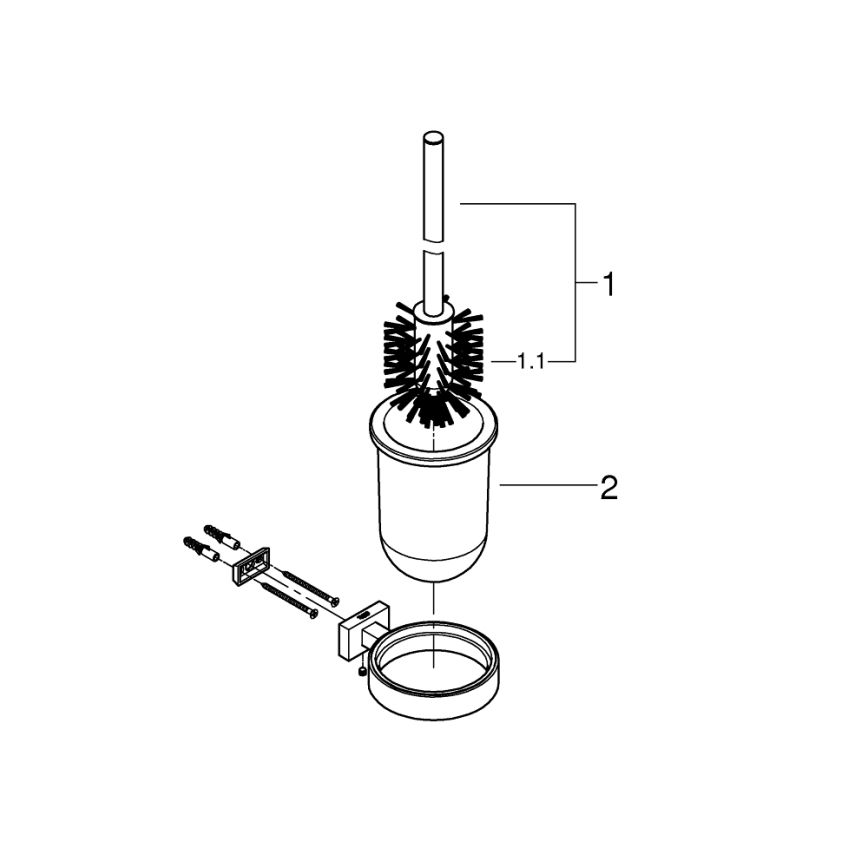GROHE 40513DC1 - WC-Reinigungsset ESSENTIALS CUBE, Edelstahl