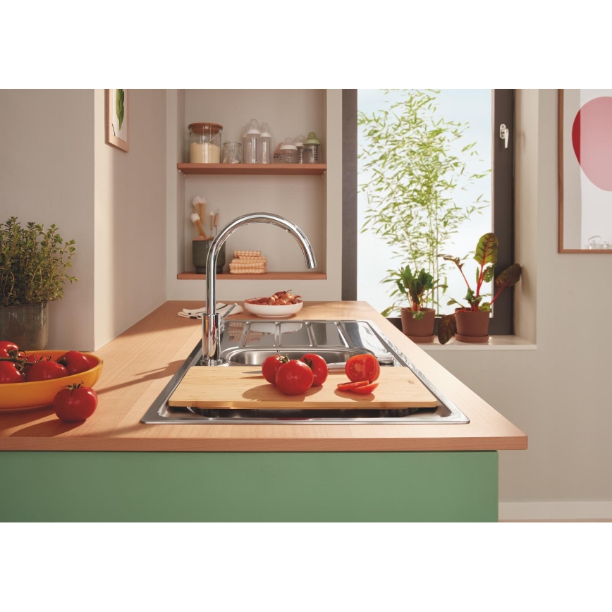 GROHE 40751HV0 - Schneidebrett aus Holz, 490 × 240 × 19 mm