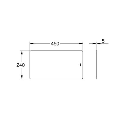 GROHE 40786L00 - Glas-Schneidebrett 450 × 240 × 19 mm, weiß