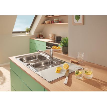 GROHE 40786L00 - Glas-Schneidebrett 450 × 240 × 19 mm, weiß