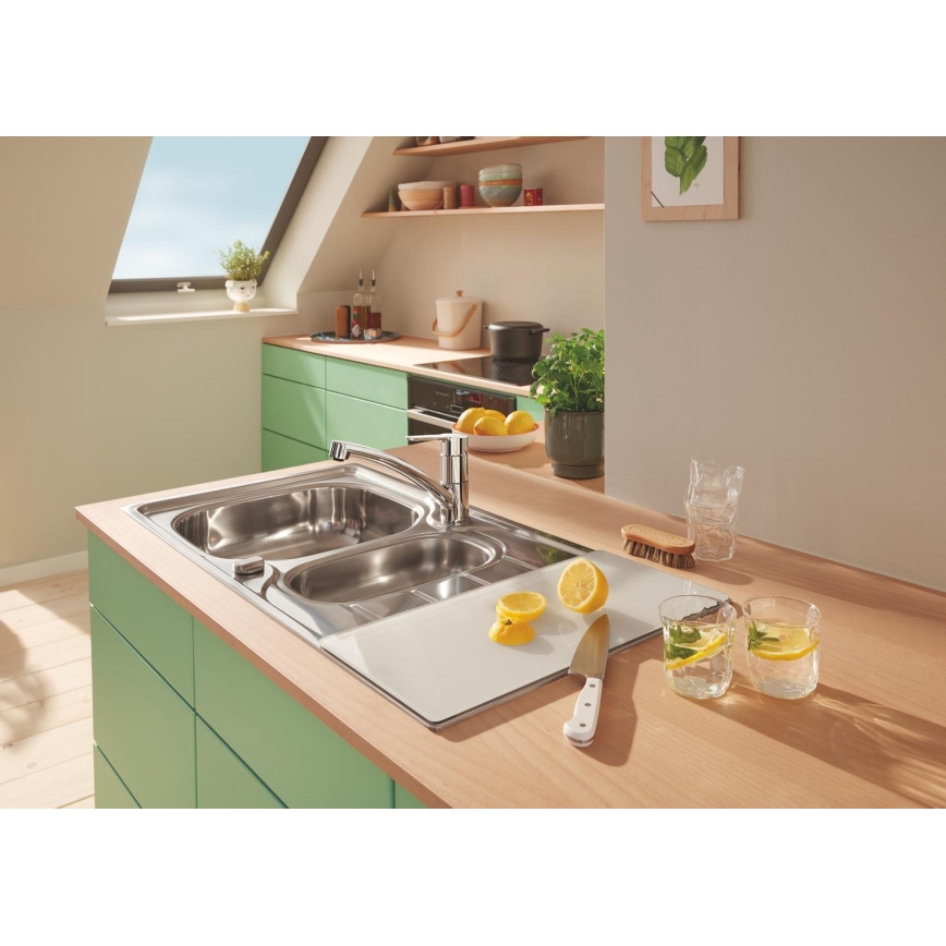 GROHE 40786L00 - Glas-Schneidebrett 450 × 240 × 19 mm, weiß